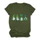 thumbnail image 2 of Fiudx Ropa de Mujer Camiseta Informal de Manga Corta con Cuello Redondo y Estampado de San Patricio para Mujer, 2 of 4
