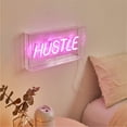thumbnail image 4 of Urban Shop LED Neon Hustle Light-up Clear Acrylic Box, Pink, 4 of 9