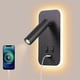 thumbnail image 1 of Led Wall Lamp, Bedside Reading Light With Switch, Usb Charging Port, Bedroom Mood Lighting Adjustable Spotlight (3w 3000k + 9w 6000k) Blackq, 1 of 5