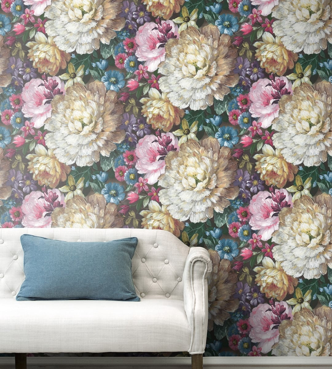 NextWall  Blooming Floral Peel And Stick Wallpaper - 20.5 in. W x 18 ft. L