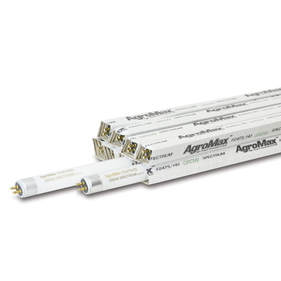 AgroMax 8-Pack 2 Foot (22.625") 6,400K Grow T5 Fluorescent Grow Light Bulbs - (8) F24T5HO Bulbs