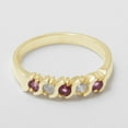 thumbnail image 4 of LBG British Made 10k Yellow Gold Natural Pink Tourmaline & Diamond Womens Eternity Ring - 33 size options - Sizes 4 to 12 Available, 4 of 6