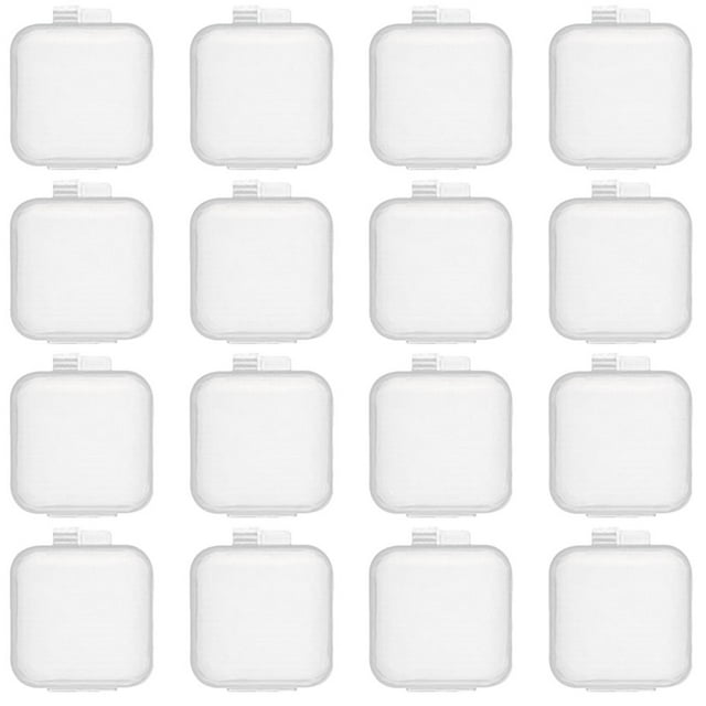 HLONK jewelry boxes 100pcs Small Clear Plastic Storage Containers Bead Organizer Earplug Cases