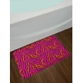 thumbnail image 2 of Safari Bath Mat, Zebra Design Wild Colors Repetitive Pattern Hand Drawn Like Stripe Like Marks, Plush Bathroom Decor Mat with Non Slip Backing, 29.5" X 17.5", Pink Plum Orange, by Ambesonne, 2 of 2