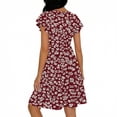 thumbnail image 5 of LNWUY Summer Dresses for Women 2026 Casual Loose Cap Sleeve Sundress Swing Button Down Floral Dress Beach Vacation Travel Outfit Red S, 5 of 5