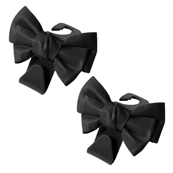 Wmool 2 PCS Car Seat Headrest Hoo, Cute Bow Shaped Vehicle Baseat Stge Hoo, Leather Bow Shaped Car Purse Hook Hanger for Purses/Coats/Umbrellas,etc