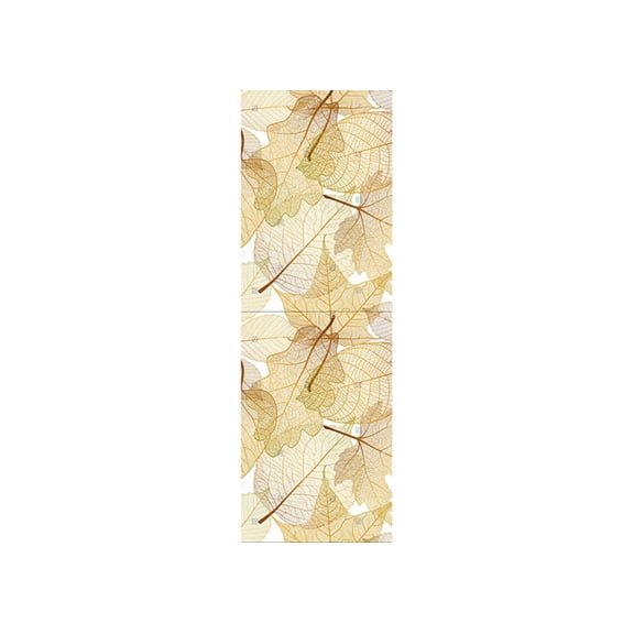 Dundee Deco's Modern Brown Beige White Autumn Leaves Wall Mural, 35 in X 106 in (27 sq ft.)
