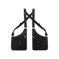 thumbnail image 2 of Bolso bandolera doble con bolsillo tipo cartera, moderno, con correa ajustable, de piel sintética. Negro, 2 of 9