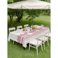 thumbnail image 4 of Outdoor Tablecloths with Umbrella Hole & Zipper, Pink Purple Striped Rectangle Tablecloth 60x120 Inch, Abstract Modern Geometric Stripes Waterproof Table Cloth, Patio/Pool/Picnic Table Covers, 4 of 8