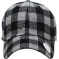 thumbnail image 2 of Dark Gray-Black Buffalo Plaid Classic Baseball Cap Dad Hat, 2 of 6