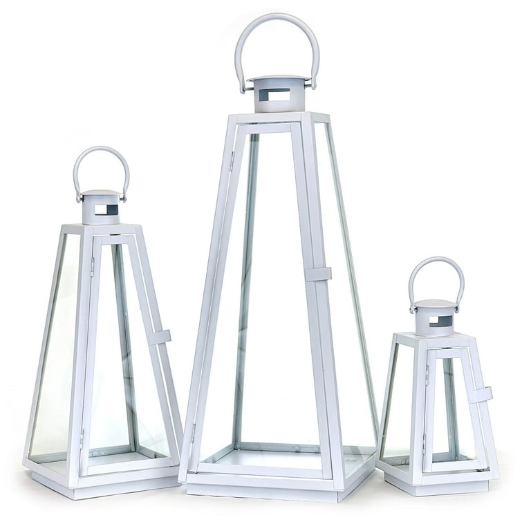 Allgala Lanterns 3-PC Set Jumbo Indoor/Outdoor Hurricane Candle Lanter