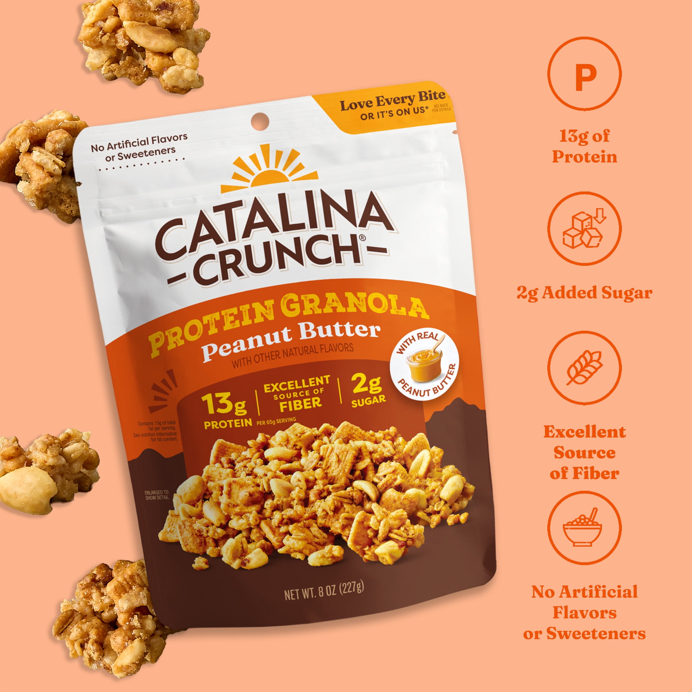 (5 pack) Catalina Crunch Protein Granola, Peanut Butter, 8 oz