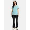 thumbnail image 2 of Time and Tru Women's Cotton Crewneck Tee with Short Sleeves, Size XS-XXXL, 2 of 5