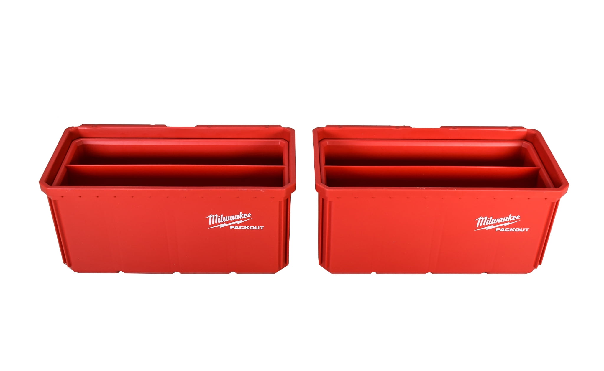 Milwaukee Packout Shop Storage 8 in. W X 7.3 in. H Garage Organizer Large Parts Bin Set Red