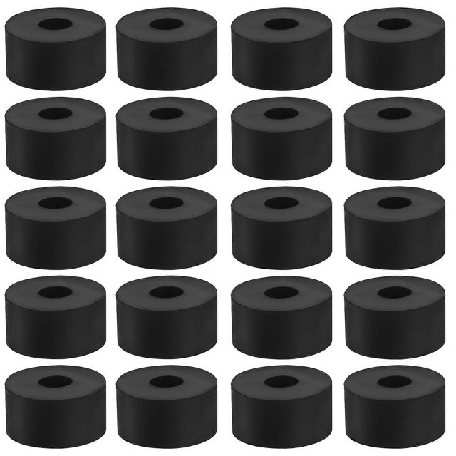 20PCS Portable Flowerpot Foot Pads Round Rubber Absorbing Mats Shockproof Plant Pot Cushion Multi-purpose Pad for Modern Ceramic Flower Pot (Black)
