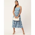 thumbnail image 5 of Moomaya Women's Printed Sleeveless Chic Dress, Square Neck, Strap Midi Dress, 5 of 8