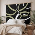 thumbnail image 3 of Black Geometric Small Tapestry for Bedroom Wall Hanging Tapestry, Modern Sage Green White Striped Art Ceiling Backdrop Tapestries Poster Blanket Wall Decor for Teens Room Living Room Dorm 23" x 28", 3 of 8