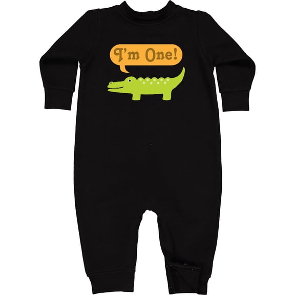Inktastic 1st Birthday Alligator Jungle Baby Fleece Romper