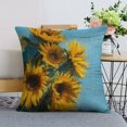thumbnail image 5 of Sunflower blue background Linen toss pillowcase Decoration pillowcase Gift preferred 24x24" Cushion cover 4 set Sofa pillowcase Sofa bedroom living room car, 5 of 6