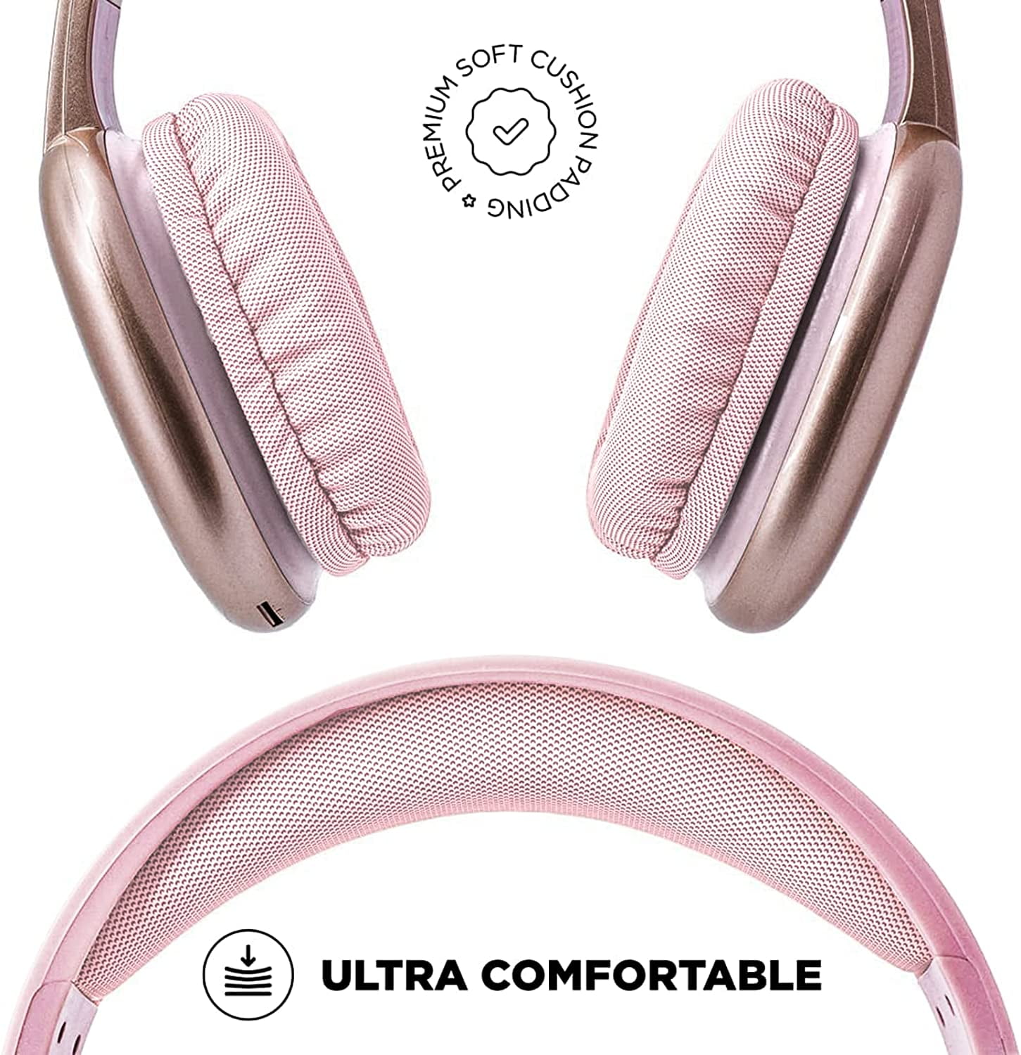 iJoy Ultra Over-ear Wireless Bluetooth Headphones, Noise-canceling (Pink)