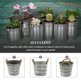 thumbnail image 3 of Worgeous Retro Silver Iron Flower Pot with Rope Handle for Gardening and Home Decor Small Flowerpot 7.5, 3 of 8