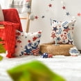 thumbnail image 5 of Sm:)e Flower Stars 4th of July Throw Pillow Cover 18x18 Inch Set of 4, Polyester Patriotic Outdoor Pillow Case for Sofa Couch, 5 of 6