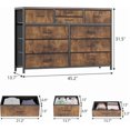 thumbnail image 3 of Brown 10 - cajón fabric almacenamiento cómoda con steel frame y wood top, suitable as mesa de TV o entertainment center in dormitorio, hallway, nursery o closets, 3 of 5