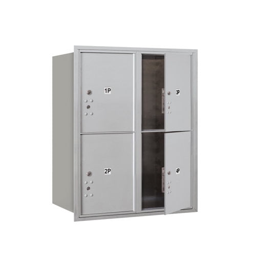 4C Horizontal Mailbox - 10 Door High Unit (37 1/2 Inches) - Double Column - Stand-Alone Parcel Locker - 4 PL5's - Alumin