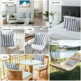 thumbnail image 6 of Navy Blue White Stripes Outdoor Pillow Covers Set of 2 Minimalist Abstract Vertical Striped Waterproof Throw Pillow Case Decorative Square Cushion Cover for Patio Couch Garden Balcony, 26"x26", 6 of 9