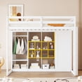 thumbnail image 3 of Harper & Bright Designs Twin Size Loft Bed with Wardrobe, Multifunctional Loft Beds Frame with Shelves and Cabinet for Bedroom, Yellow+White, 3 of 15