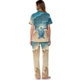 thumbnail image 3 of Yuyamidu Beach Sea Turtle Button Up Pajamas for Women Summer Soft PJ Set Short Sleeve Notch Collar Shirt and Pants Matching Pjs Sets, 3 of 7