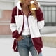 thumbnail image 1 of Sudadera con capucha y manga larga para mujer, informal, con cuello en V y cremallera, para exteriores y chaquetas, 1 of 5