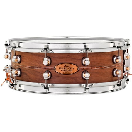 Pearl Music City Custom Solid Shell Snare Walnut with Kingwood Center Inlay 14 x 5 in.