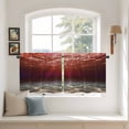 thumbnail image 2 of Red Ocean Waves Tier Curtains 24 Inch Length, Summer Beach Coastal Abstract Cafe Short Curtains for Bathroom Over Sink, Small Kitchen Curtain Light Filtering Tiered Drapes 2 Panels 27.5"Wx24"L, 2 of 8