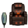Danrelax Faux Leather Recliner, Brown
