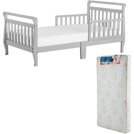Classic Sleigh Toddler Bed - Dream On Me Sleigh Toddler Bed (Your Choice in Color) with Mattress