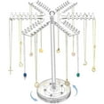 thumbnail image 7 of Acrylic Necklace Organizer, Rotating Necklace Holder Hanger, Transparent Jewelry Organizer Display Stand, With 84 Hangers Hanging Hooks, 1X1 Set Of Display Racks Hooks, Clear, 7 of 7