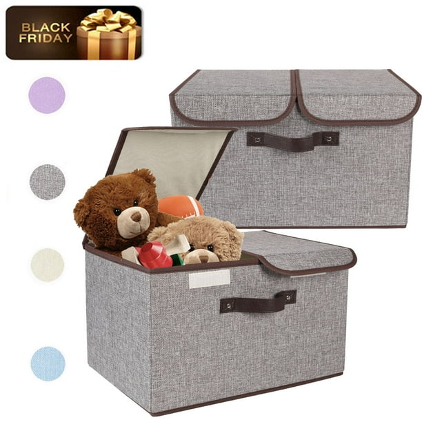 PinkSheep 2 Pack Collapsible Fabric Cube Storage Bins Organizer Boxes