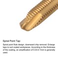 thumbnail image 3 of Unique Bargains M4 x 0.7 + 0.05 High Speed Steel Titanium Coated Machine Spiral Point Taps, 3 of 5