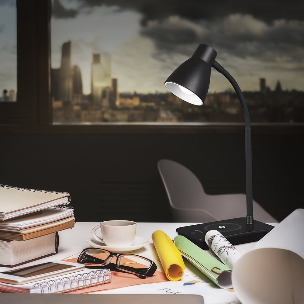 OttLite Wellness Series® Infuse LED Desk Lamp with Wireless and USB Charging, Black