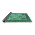 thumbnail image 2 of Ahgly Company Indoor Round Oriental Turquoise Blue Industrial Area Rugs, 6' Round, 2 of 4