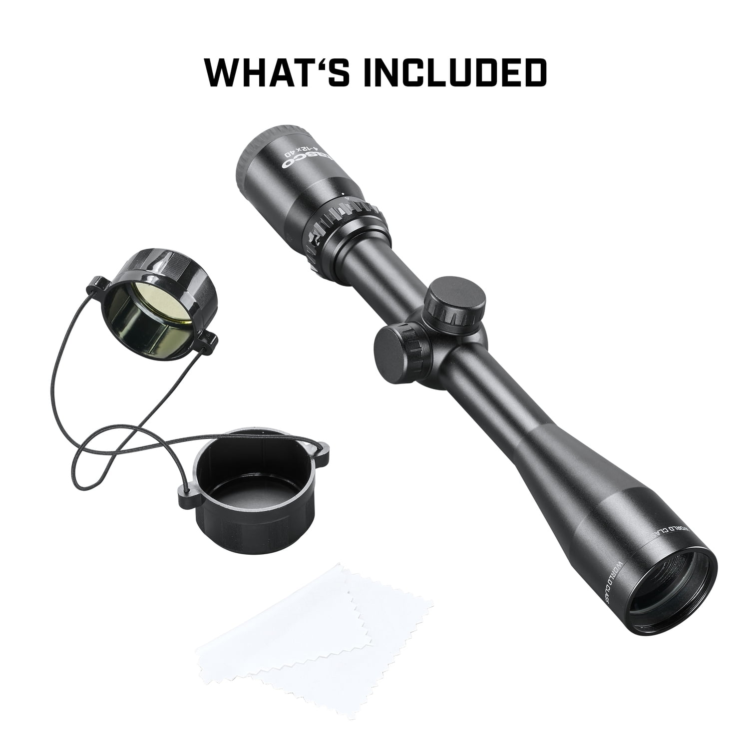 Tasco World Class 4-12x40 Riflescope With Rings Black
