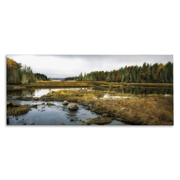 Stupell Industries Low Tide River View Canvas Wall Art design by D. Burt, 10 x 24