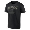 thumbnail image 2 of Men's Black Wisconsin Badgers OHT Military Appreciation Stencil Stacked T-Shirt, 2 of 4