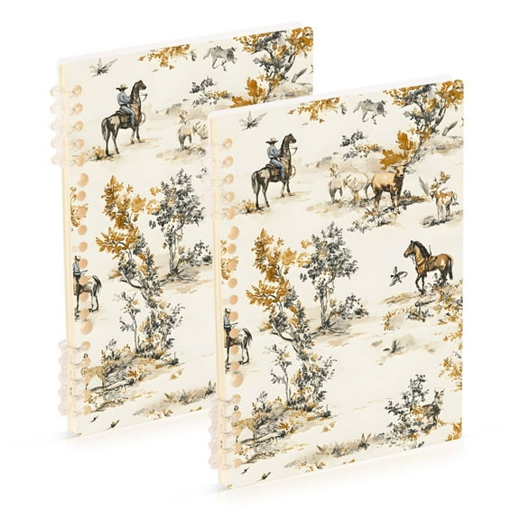 joogoo Spiral Journal Notebook Horses Pattern College Ruled Notebooks 8.3" x 5.7" 2 PCs