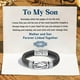 thumbnail image 2 of Para mi hijo y mi nieto: pulsera de cuero trenzado con nudo, unidos para siempre, pulsera tipo esclava para hombre, 2 of 8