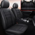 thumbnail image 5 of Car Seat Covers Fit for Nissan Titan 2009-2024 Only Front 2 Row 5 Seat Breathable Leather Seat Protector with Airbag Compatible Automotive 5 Seat Cushions Cover with Beautiful Patterns (Black), 5 of 7
