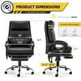 thumbnail image 6 of HOMREST Executive Office Chair, PU Leather Reclining Office Chair with USB and Massage, Heated Office Chair with Footrest, Ergonomic Chairs for Home Office, College Dorm, 6 of 9