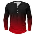thumbnail image 4 of T Shirts for Men Plus Size S-5X Big and Tall Long Sleeve Button Round Neck Tees Tops Trendy Gradient Printed Casual Pullover Basic T-Shirts, 4 of 4