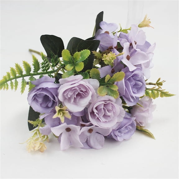 1Stem Artificial Camellia Rose Household Imitation Artificial Flowers For Diy Craft Purple